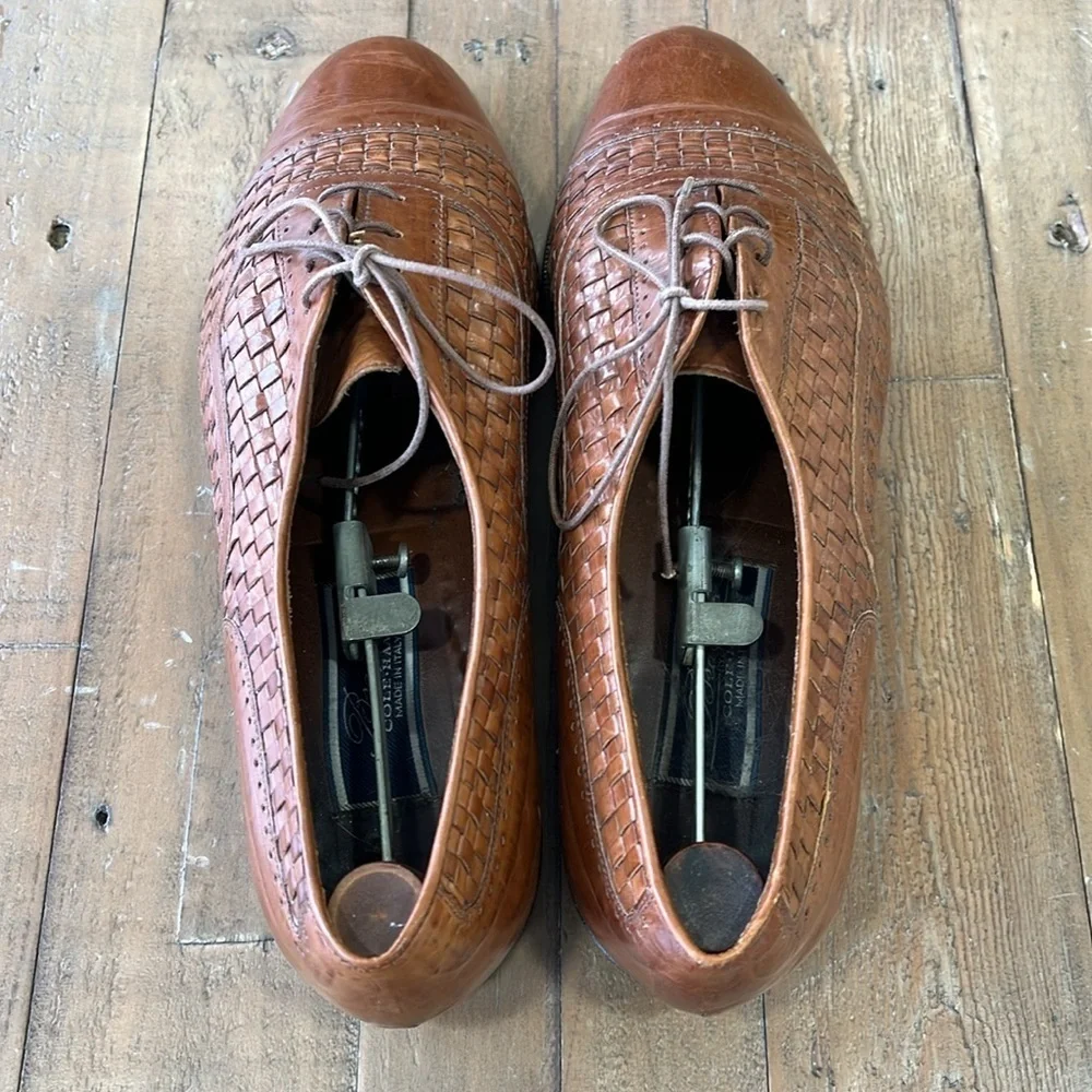 Cole Haan bergamo vintage Brown Leather Woven Men's Shoes